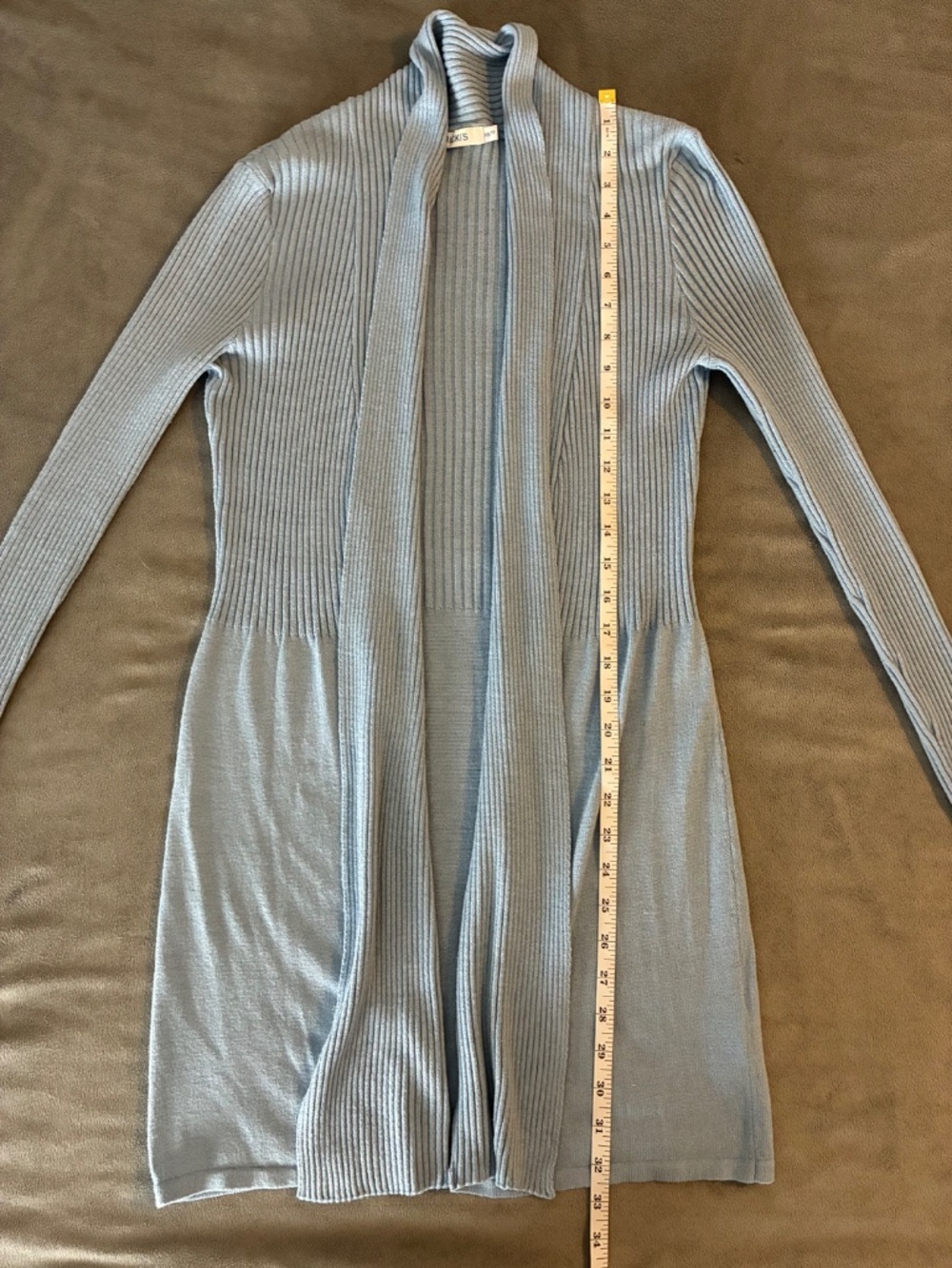 Baby Blue Open Front Knit Lightweight Cardigan - Picture 8 of 9